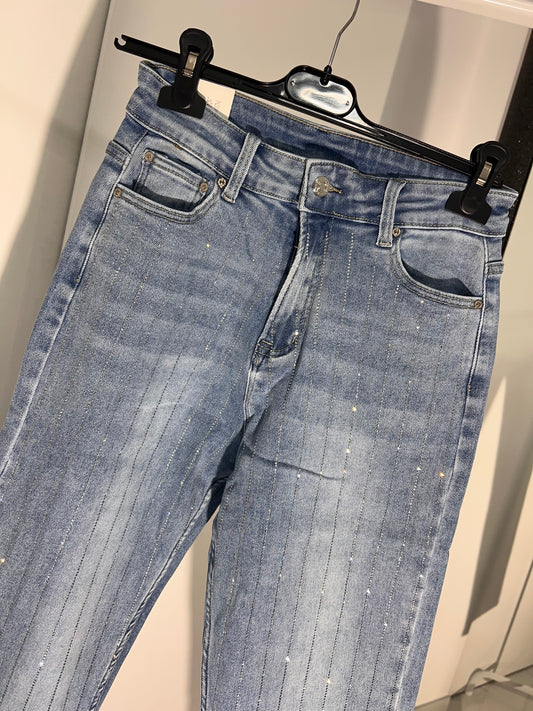Jeans Brillantato a righe